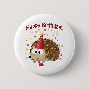 Confetti Happy Birthday Hedegel Ronde Button 5,7 Cm