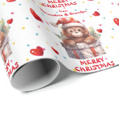 Confetti hart orang-oetan aap kleinkinderen vakant cadeaupapier (Rol Hoek)