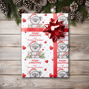 Confetti Heart Koala kleinkinderen Kerstmis Cadeaupapier