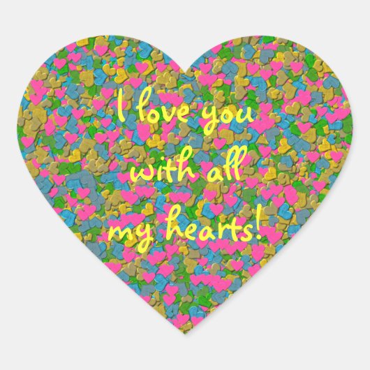 Confetti Hearts HEART STICKER (Voorkant)
