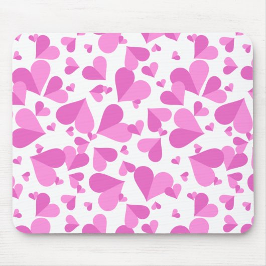 Confetti Hearts Pink Muismat (Voorkant)