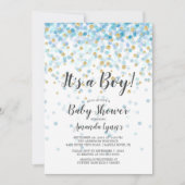 Confetti Het is een Boy Baby shower Uitnodiging (Voorkant)