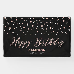 Confetti Hexagone Or Rose Bannière Personnalisée J
