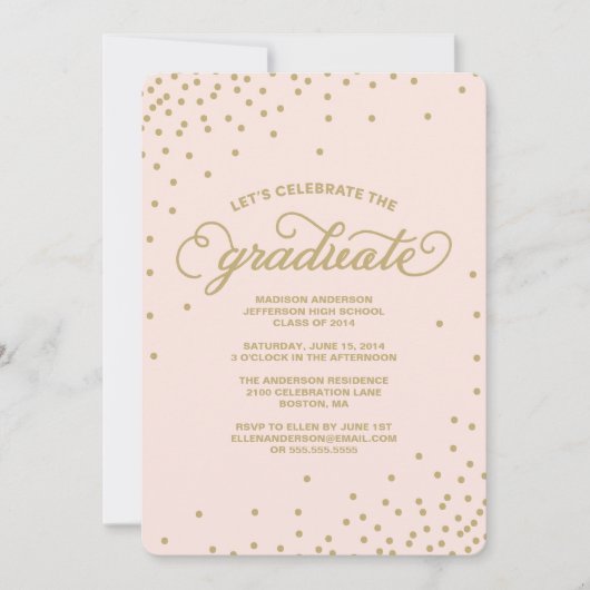 Confetti| Invitation du groupe de diplômés (Devant)