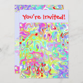 Confetti Invitations de Modèles personnalisés à Pe (Devant / Derrière)