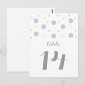 Confetti jaune pourpre Numéro de table Carte posta (Devant / Derrière)