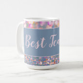 Confetti  koffie Mok "Beste leraar" (Voorkant links)