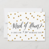 Confetti Maid of Honor | Bridesmaid Kaart (Voorkant)