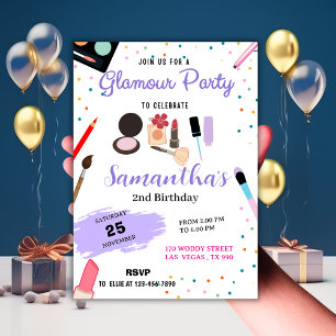 Confetti & Make-up Glamour Feest Verjaardag Kaart
