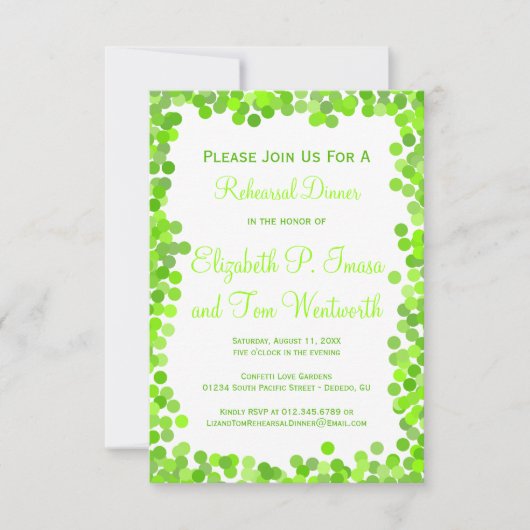 Confetti Mariage de répétition Invitations (Devant)