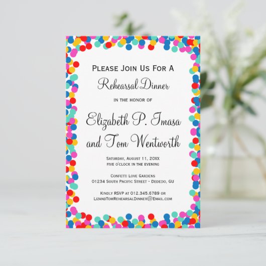 Confetti Mariage Rehearsal Invitations (Debout devant)