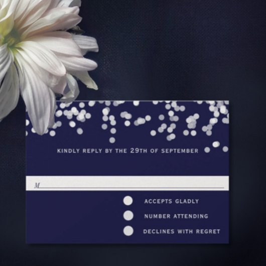 Confetti Marine moderne Tir Stars Mariage RSVP