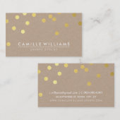 CONFETTI Modern Leuk Dot Patroon Gouden folie Kraf Visitekaartje (Voorkant / Achterkant)