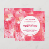 Confetti Modern Roze Waterverf Verloving Kaart (Voorkant / Achterkant)