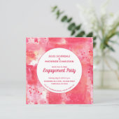 Confetti Modern Roze Waterverf Verloving Kaart (Staand voorkant)