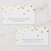 CONFETTI modern schattig polka dot pattern gouden Visitekaartje (Voorkant / Achterkant)