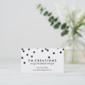 CONFETTI modern schattig polka dot pattern zwart w Visitekaartje (Staand voorkant)