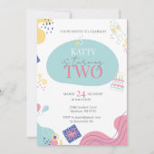 Confetti moderne 2e Invitation anniversaire (Devant)