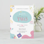 Confetti moderne 2e Invitation anniversaire (Debout devant)