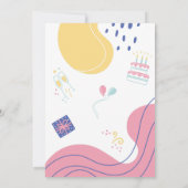 Confetti moderne 2e Invitation anniversaire (Dos)