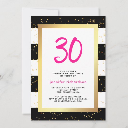 Confetti moderne | Invitation de fête du 30e anniv (Devant)