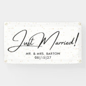 Confetti moderne juste marié bannière de voiture (Horizontal)