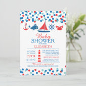 Confetti Nautical Boys Baby shower Invitation (Debout devant)
