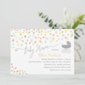Confetti neutre| Invitations de douches pour bébés (Debout devant)