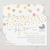 Confetti neutre| Invitations de douches pour bébés (Devant / Derrière)