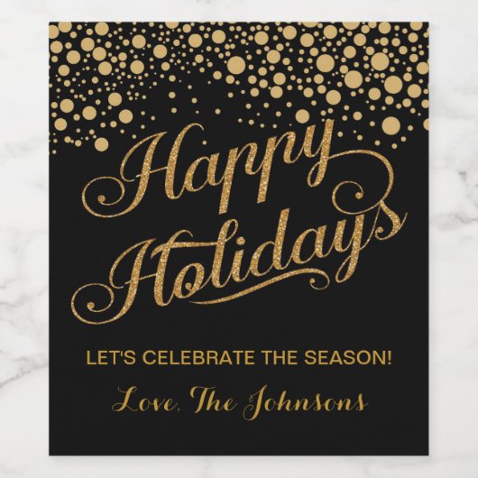 Confetti Noël Vin Étiquette (Étiquettes simples)