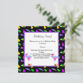 confetti noir ANNIVERSAIRE INVITATION (Debout devant)