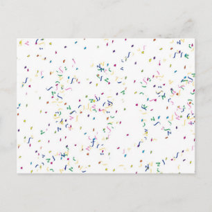 Confetti op witte achtergrond briefkaart