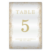 Confetti or et blanc - Carte table (Dos)