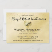 Confetti Or - Invitation pour les 50 ans de mariag (Dos)