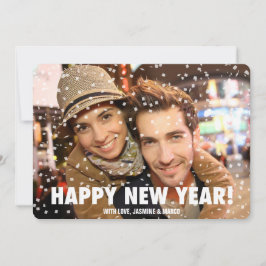 Confetti Overlay Happy New Year Horizontale Card Feestdagenkaart