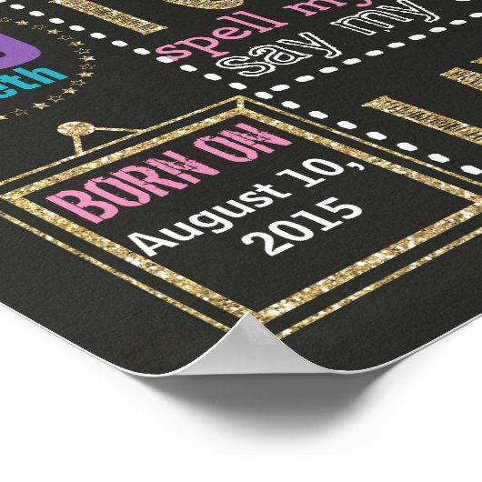 Confetti panneau de tableau noir d'anniversaire 2e (Coin)