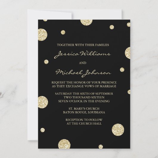 Confetti Parties scintillant Or | Invitations pour (Devant)