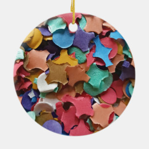 Confetti Party Carnival Colorful Paper Funny Keramisch Ornament