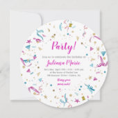 Confetti Party roze en Blue Sparkle Birthday Kaart (Voorkant)