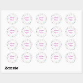 Confetti Party roze en Blue Sparkle Ronde Sticker (Vel)