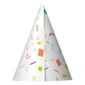 Confetti Patterned Paper Party Pet Feesthoedjes (Achterkant)