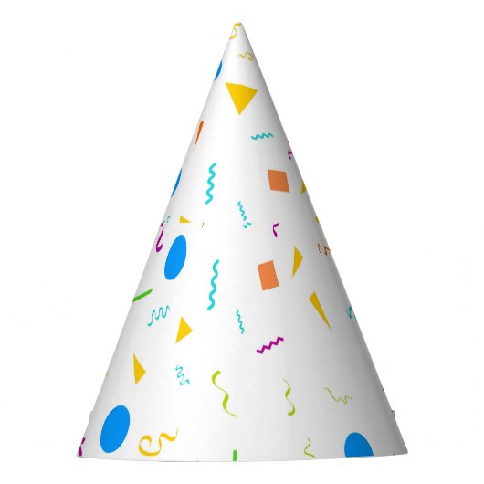 Confetti Patterned Paper Party Pet Feesthoedjes (Voorkant)