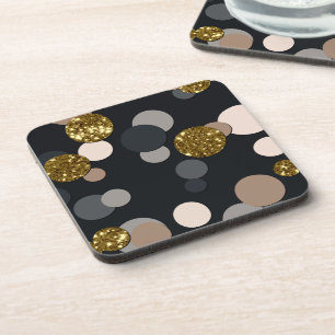 Confetti Peach, Maple, Grey and Gold Glitter Bier Onderzetter