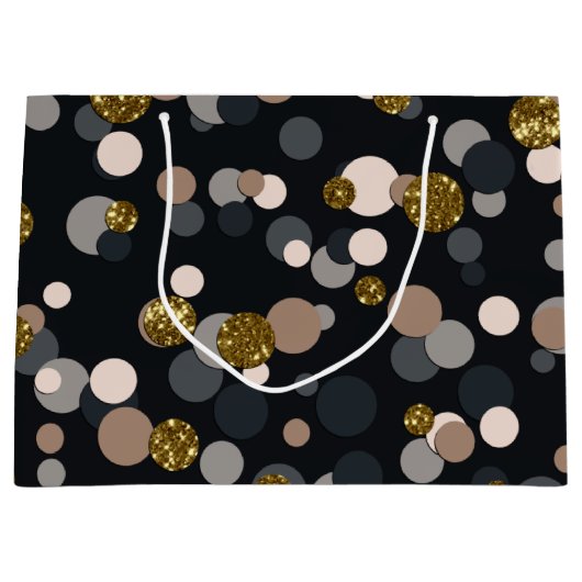 Confetti Peach, Maple, Grey and Gold Glitter Groot Cadeauzakje (Voorkant)