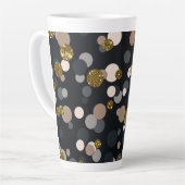 Confetti Peach, Maple, Grey and Gold Glitter Latte Mok (Linkerhoek)