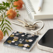 Confetti Peach, Maple, Grey and Gold Glitter Sleutelhanger (Voorkant Rechts)