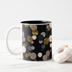 Confetti Peach, Maple, Grey and Gold Glitter Tweekleurige Koffiemok