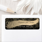 Confetti, penseelstreek, zwart, label voor hartadr (Insitu)