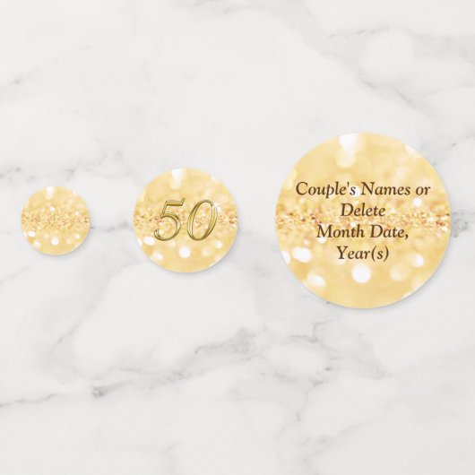 Confetti personnalisé 50e anniversaire de Mariage (Derrière)