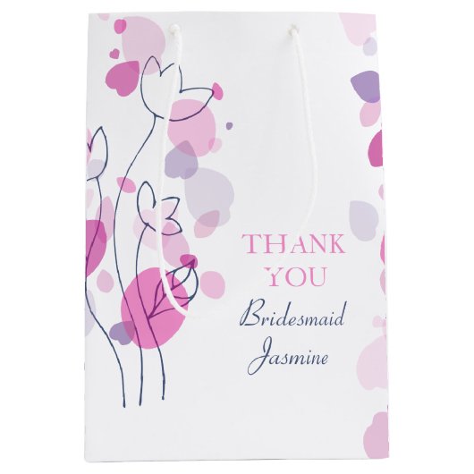 Confetti petaals bruiloft Bridesmaid-cadeau Medium Cadeauzakje (Voorkant)